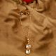 Pearl Chain Necklace & Earring Set with Kundan Cluster Pendant